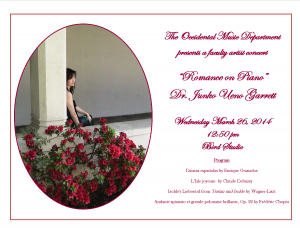 2014 March 26 Recital Poster